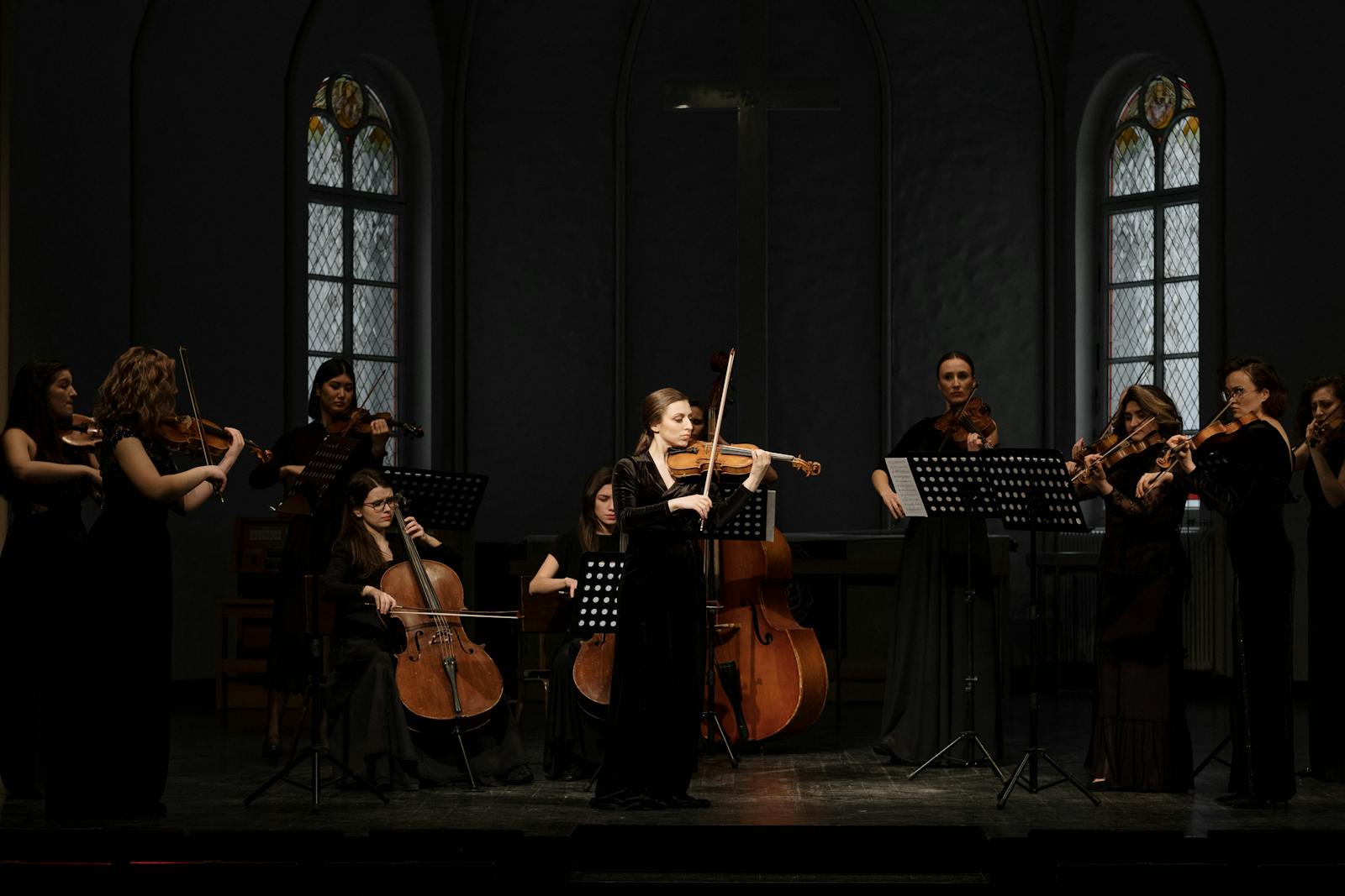 Women Performing as Part of an Orchestra